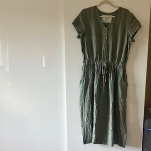 NotPERFECTLINEN Reine Dress, Forest green